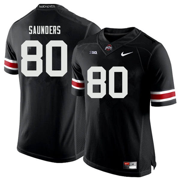 Men #80 C.J. Saunders Ohio State Buckeyes College Football Jerseys Sale-Black